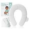 Frida Baby Fold-and-Go Potty Seat for Toilet | Foldable Travel Potty Seat for Toddler, Fits Round & Oval Toilets, Non-Slip Base, Handles, Includes Free Travel Bag