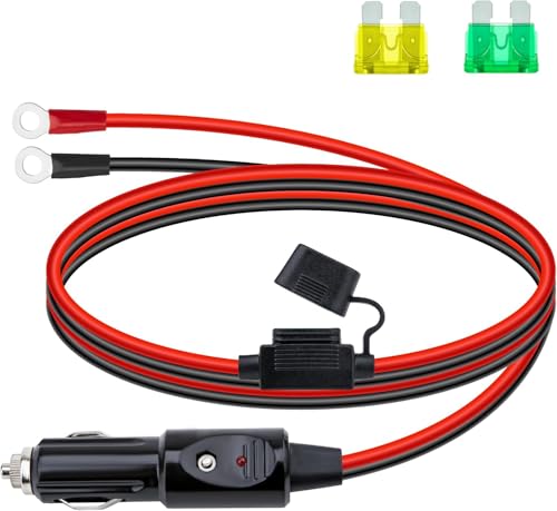12 AWG Heavy Duty Cigarette Lighter Plug, 6.5 FT Cigarette Lighter Male Plug Adapter Cable with LED...
