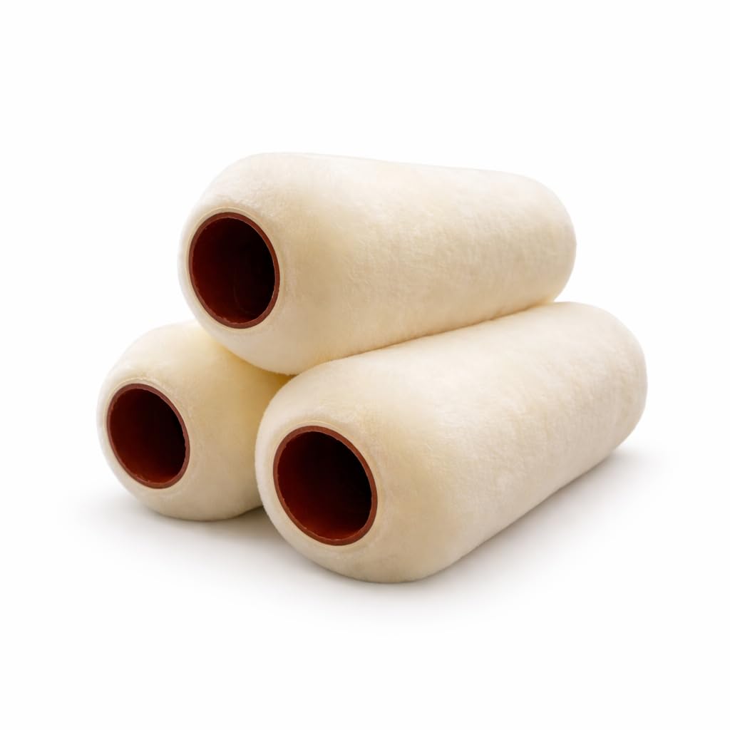 Tru-Lamb Lot de 3 rouleaux de peinture professionnels 100 % peau d'agneau naturelle 22,9 x 2,5 cm