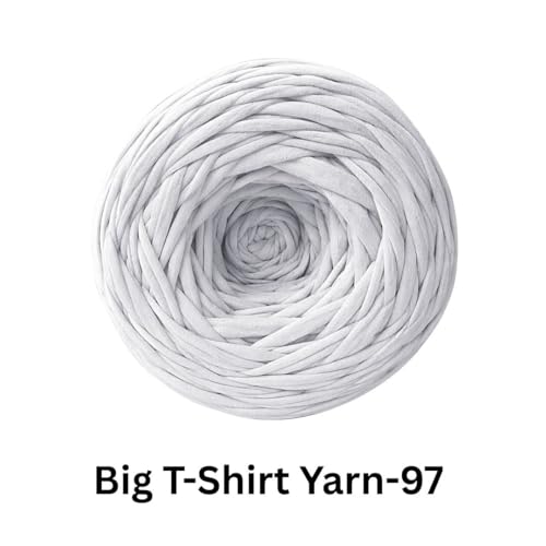 Image of VCR Steel Light Blue Big T-Shirt Yarn, 100 Meters Length, Recycled & Fashionable Craft Yarn, Pack of 1, Suitable for Crochet, Knitting & DIY Bags, Baskets, Cushions & Home Decor Projects