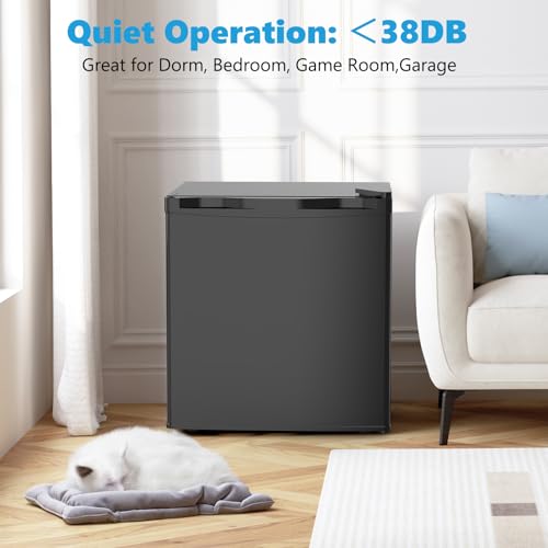 1.7 Cu.ft Mini Fridge with Freezer, Compact Refrigerator, Single Reversible Door, Ultra Quiet, Energy Efficient for Offi - Additional View