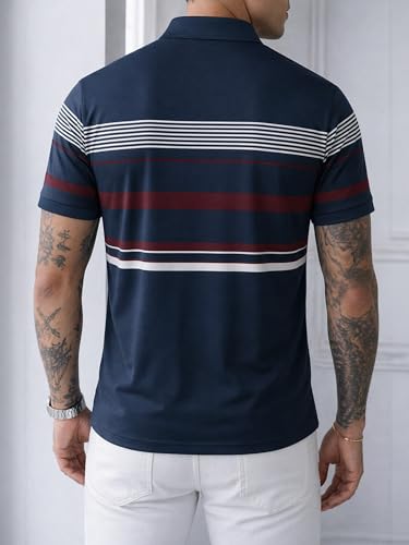 Image of Noble Monk Men's Regular Fit Polo Neck T-Shirt | Half Sleeve