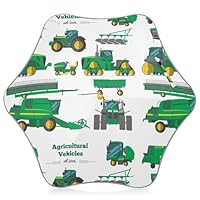 Krafig Vehicle Tractor Kids Umbrella Child Umbrellas for Rain UV/Sun Protection Boys Girls with Easy-Grip Hook Handle