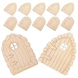 NIYANGLE 20 Stück Teiliges Naturbelassene Mini Holz Feentüren Robuste DIY Garten deko Wetterfest zum Aufhängen an Bäumen und Baumstümpfen für Kreative Feengarten Gestaltung