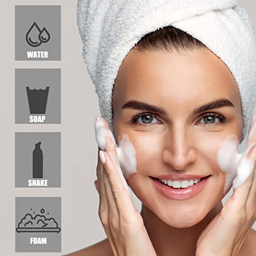 KOIBITO 2 Oz Black Foam Soap Bottle with Black Pump Empty Travel Foaming Dispenser for Hand Soap,Lash Shampoo,Body Wash(12 PCS, Black Cap)2