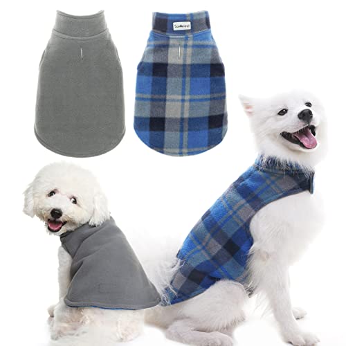 SCENEREAL Hunde-Winterkleidung, wendbare Jacke, warmer Mantel, winddicht, wasserdicht, kariert, Weihnachtsanzug für kleine, mittelgroße und große Hunde, Haustiere, kaltes Wetter tragen Cover