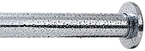 Image of Ivilon Tension Curtain Rod - Spring Tension Rod for Windows or Shower, 24 to 36 Inch. Chrome
