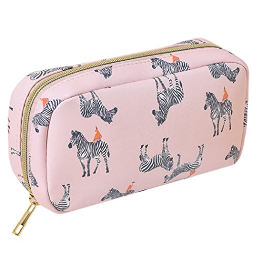 YOFAPA Bolsa de cosméticos de viaje impermeable - Funda decorativa de lona de leopardo decorativa clásica portátil de moda Cover