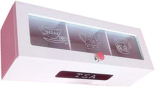 DOITOOL Organizador de estación de café, caja de café de madera, soporte de azúcar de escritorio, contenedor de almacenamiento con tapa, contenedor