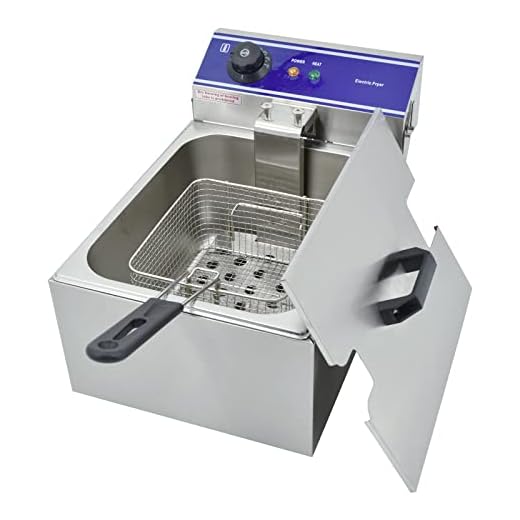 Freidora Eléctrica 10L Comercial Acero Inoxidable Capacidad de aceite máxima es 6L 3000W 220V-240V termostato 60-200 ° C