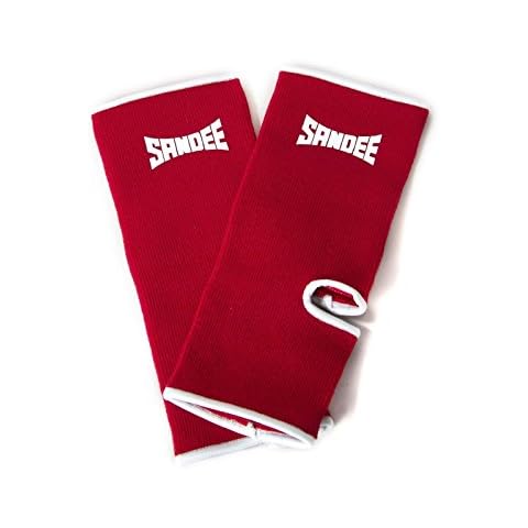 Sandee Ankle Support Premium Red Muay Thai Protection Anklets Kickboxing MMA Sold by MinotaurFightStore Cover