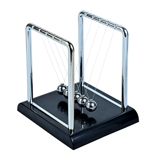 Image of ZAICUS Newton's Cradle Pendulum Ball - Classic Office Desk Decor Toy for Focus | Motion Physics Gadget | Gift for Science Lovers- 4 Inch