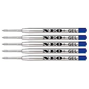 Kwaliteit balpen GEL metalen pen vullingen, goedkoop maar langdurig, 5 stuks, fijne punt 0,5 mm. Compatibel met Parker…