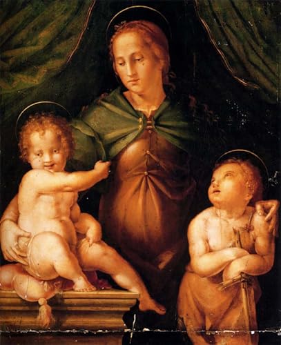 Affiche impression toile la Dame et l'Enfant peinture murale salon 60x90cm