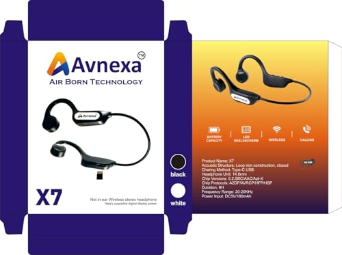 Image of Open Ear Wireless Earphones with Bluetooth 5.3, Noise Cancelling Mics, IP55, 12Hours Playtime for Running, USB-C Quick Charge (Black), Healthy.