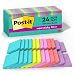 Post-it Super Sticky Notes, Miami Colors, Sticks and Resticks, Great for Reminders, Large Pack, 3 in. x 3 in, 24 Pads/Pack, 70 Sheets/Pad (654-24SSMIA-CP),Multicolor