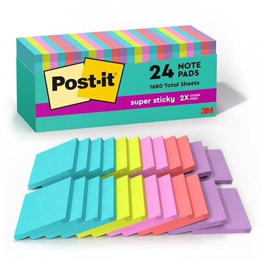 Post-it Super Sticky Notes, 24 Packs