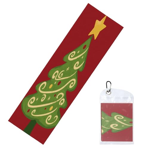 Woshuwo Toallas de enfriamiento de dibujos animados de árbol de Navidad para cuello y cara, 40 x 12 pulgadas, trapos suaves y transpirables, para deportes, yoga, golf, gimnasio