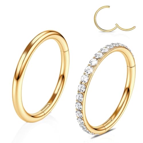 WBRWP 20G 6MM Nose Rings Hoops: 2 Pcs Nose Rings Clear...