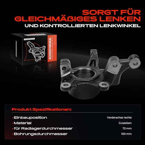 Frankberg Achsschenkel Radaufhängung Lenkknöchel Vorne Rechts Kompatibel mit Twingo III BCA BCM 0.9L 1.0L 2014-2024 Replace# 400144992R 400103810R