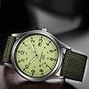 Obelunrp Glow In The Dark Watch, Quartz Watch with Nylon Strap & Date Display, Unisex Military Watches, Luminous Fashion Watch for Men Women #2