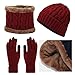 3PCS Fashion Teens Christmas Knit Hat Gloves Neck Gaiter Suits Adult Winter Outdoor Warm Students Windproof Supplies Scarf Se