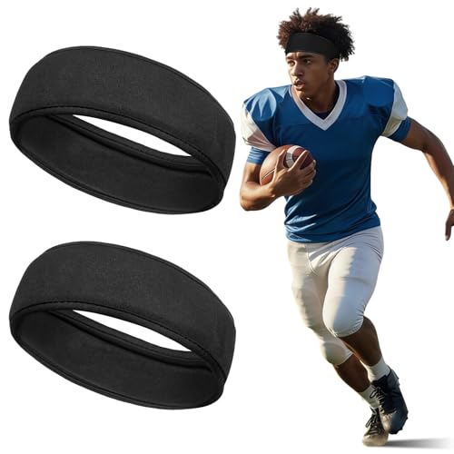 Funnysoft 2 Pcs Protective Headband for Flag Football Soccer Headgear with Foam Padded Head Guards Accessories for Women Men Athletic Hockey Sport(M)
