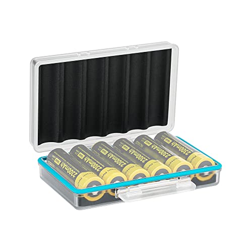 JJC 18650 Battery Case Battery Holder Case for 6 Pieces 18650 Battery and All Similar Size Batteries, Batteries Carrying Case Organizer