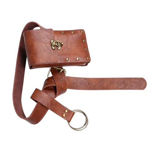 1set Medieval Renaissance Knight Belt Loop and Embossed Design for Cosplay and Stage Performances Durable Storage Holder and Pouch