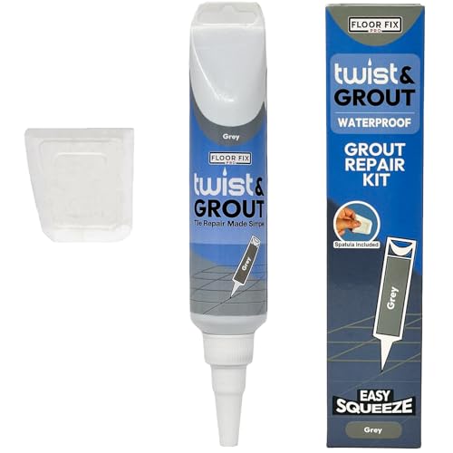 Twist & Grout Restore & Reviver de Floor-Fix Pro: Restaura y Repara las Juntas de las Baldosas | Impermeable, Duradero y Fácil de Aplicar (Gris Claro, 250 gr)