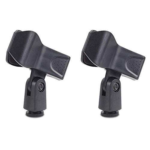 Premium Universal Mikrofoncliphalter mit 5/8"Stecker auf 3/8" Innengewindeschraubenadapter für Mikrofone 2er-Set