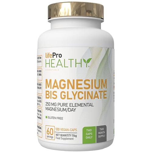 Magnesio Bisglicinato Alta Dosis, 120 Cápsulas de Magnesio Glicinato para Reducir Fatiga y Estrés, Apoyo al Sistema Inmunitario y Muscular, Magnesio de Alta Absorción y Eficacia, Vegano