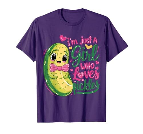 I'm Just a Girl Who Loves Pickles Cute Funny Pickle Lover T-Shirt