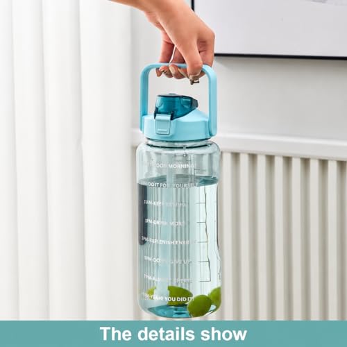 Image of Transparent Water Bottle 2000ML with Motivational Time Marker | Leak Proof&Break-Proof 2 litre water bottle | Best Usage For Office /School /Gym /Travel Water Bottle