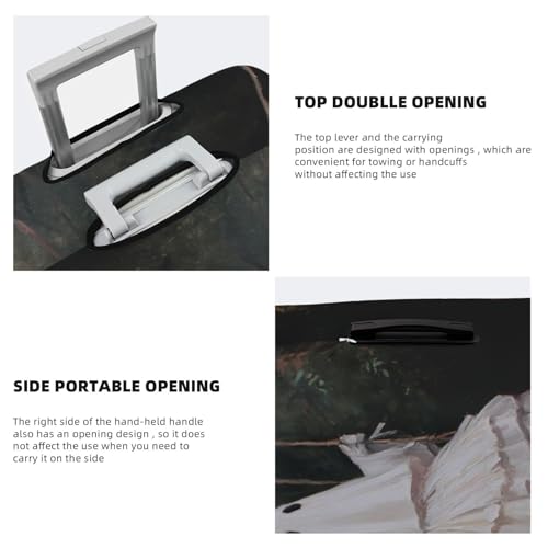 Cute Ghost On A Swing In White Elastic Travel Luggage Covers Dustproof Scratch-Resistant Suitcase Protector Fit 22-24 Inch3