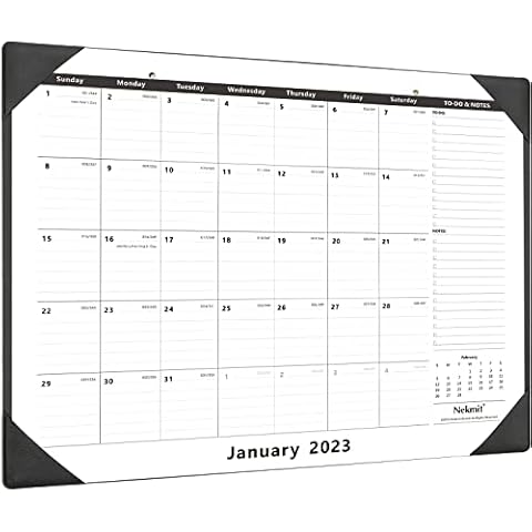 Nekmit Large Desk Calendar 2023 with Desk Protecting Pad, Runs From Now - Dec 2023, 22" x 17" Desk Pad Calendar for Life Planning or Organizing Cover