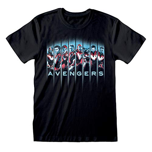 Marvel Avengers Endgame Team Lineup Boyfriend Fit T-Shirt, Womens, S-5XL, Black, Official Merchandise