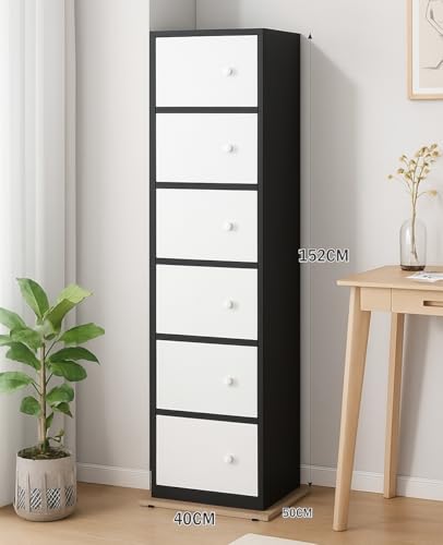 Image of EXVITO Engineered Wood Wardrobe for Bedroom | Foldable 6-Shelf Wooden Storage Cabinet | Cupboard Almirah for Clothes | Collapsible Wardrobe | Space Saving Wooden Cabinet - Black