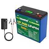 Talentcell 12V 24Ah LiFePO4 Battery Pack LF4040, 12.8V 288Wh Deep Cycle Rechargeable Lithium Iron Phosphate Batteries