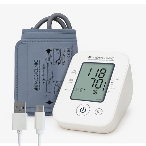 Mobiclinic®, Tensiómetro de Brazo, Pantalla LCD Grande, 90 Memorias, Media 3 Mediciones, Detección Arritmias, Aviso por Movimiento, Preciso, Tensimax