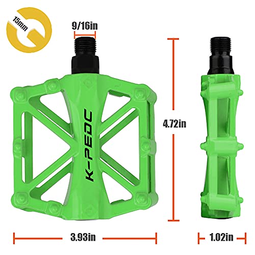 Boruizhen Aluminium Cnc Bike Platform Pedals Lightweight Road Cycling Bicycle Pedals For Mtb Bmx (Green) #TOP5