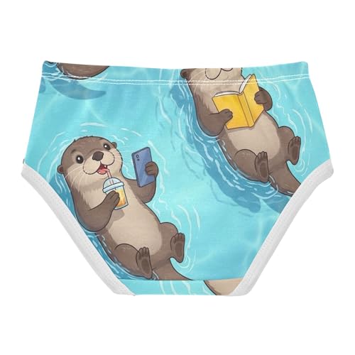 Cute Cartoon Otters Blue Girls Underwear Toddler 2t Cotton Panties Little Girl Durable Kids Briefs Undies2