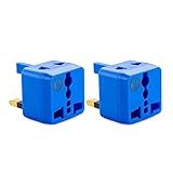 Yubi Power 2 in 1 Universal Travel Adapter with 2 Universal Outlets - Built in Surge Protector - Blue 2 Pack - Type G for United Kingdom, England, Hong Kong, Ireland, Scotland, Saudi Arabia, and more