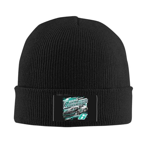 NTYCY Brad Keselowski 6 Knit Cuffed Soft Warm Knitted Hat Cap Cozy Chunky Beanie Unisex Plain Skull Classic Daily Stretch Thermal