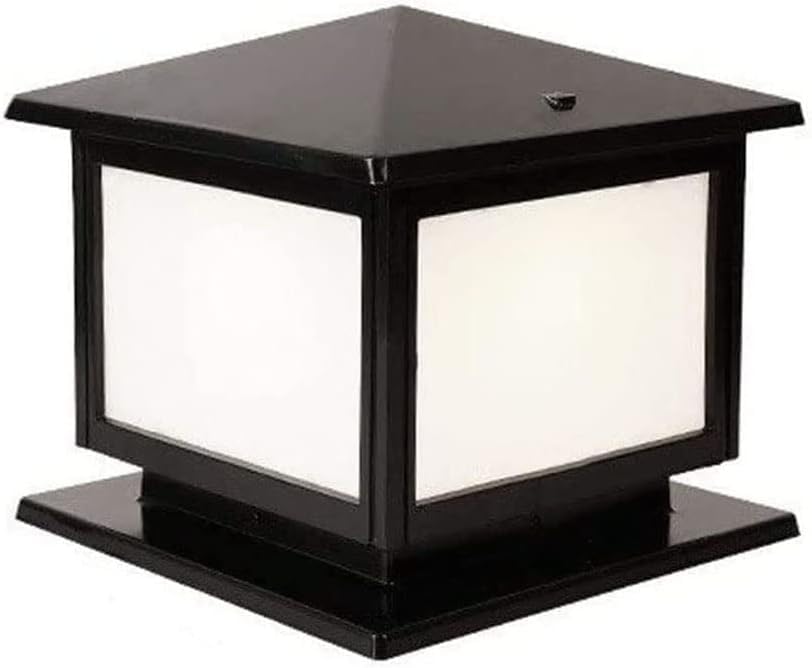 Luces LED negras impermeables para exteriores, farol decorativo para patio, iluminación fija con cable, diseño de aluminio y vidrio para iluminación de terraza y valla