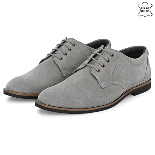 Image of Auserio Men's Suede Leather Derby Lace Up Formal Shoes | Anti Skid Sole & Waxed Laces| Antimicrobial & Heat-insulating| Memory Foam Padded Insole | Shoes for Office & Parties (SSE 013.014.015.016.017)