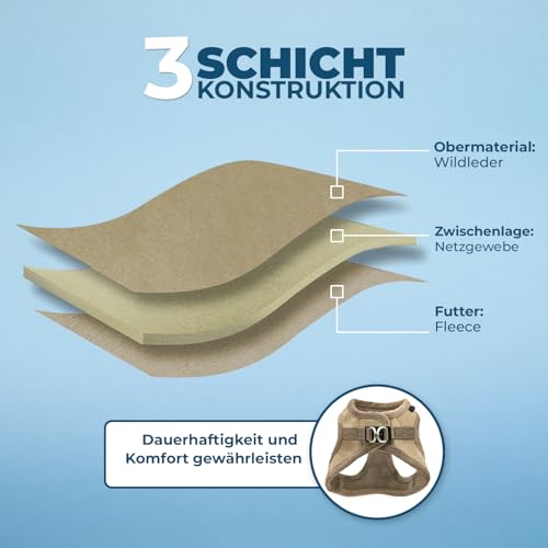 Voyager Step-In Plüsch-Hundegeschirr by Best Pet Supplies - Step-In-Westengeschirr für kleine und mittelgroße Hunde, Weicher Plüsch, Latter, size XS - Brust 33-37 cm