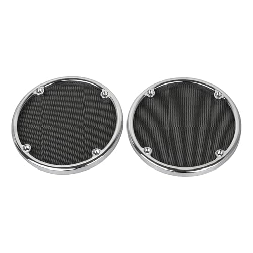 Image of Metal Left & Right Rear Speaker Trim Grills Mesh Covers For Harley Trike Street Glide FLHXXX 2010-2011 Street Glide FLHX 2006-2013 Electra Glide Classic FLHTC 1996-2013