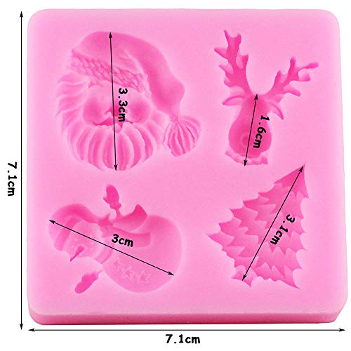 Set Di 5 Stampi In Silicone Per Torte Di Natale - Forme: Albero, Cervo, Fiocco, Alce, Pupazzo