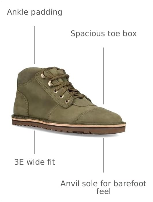 Image of JIM GREEN Men's Barefoot African Ranger Boots Lace-Up Water Resistant Full Grain Leather Work or Hiking Boot